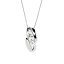 Collar ovalado con tres circonitas de plata elegante y original para mujer 